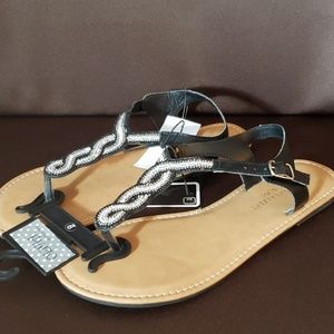 Black and white Sparkle Sandals